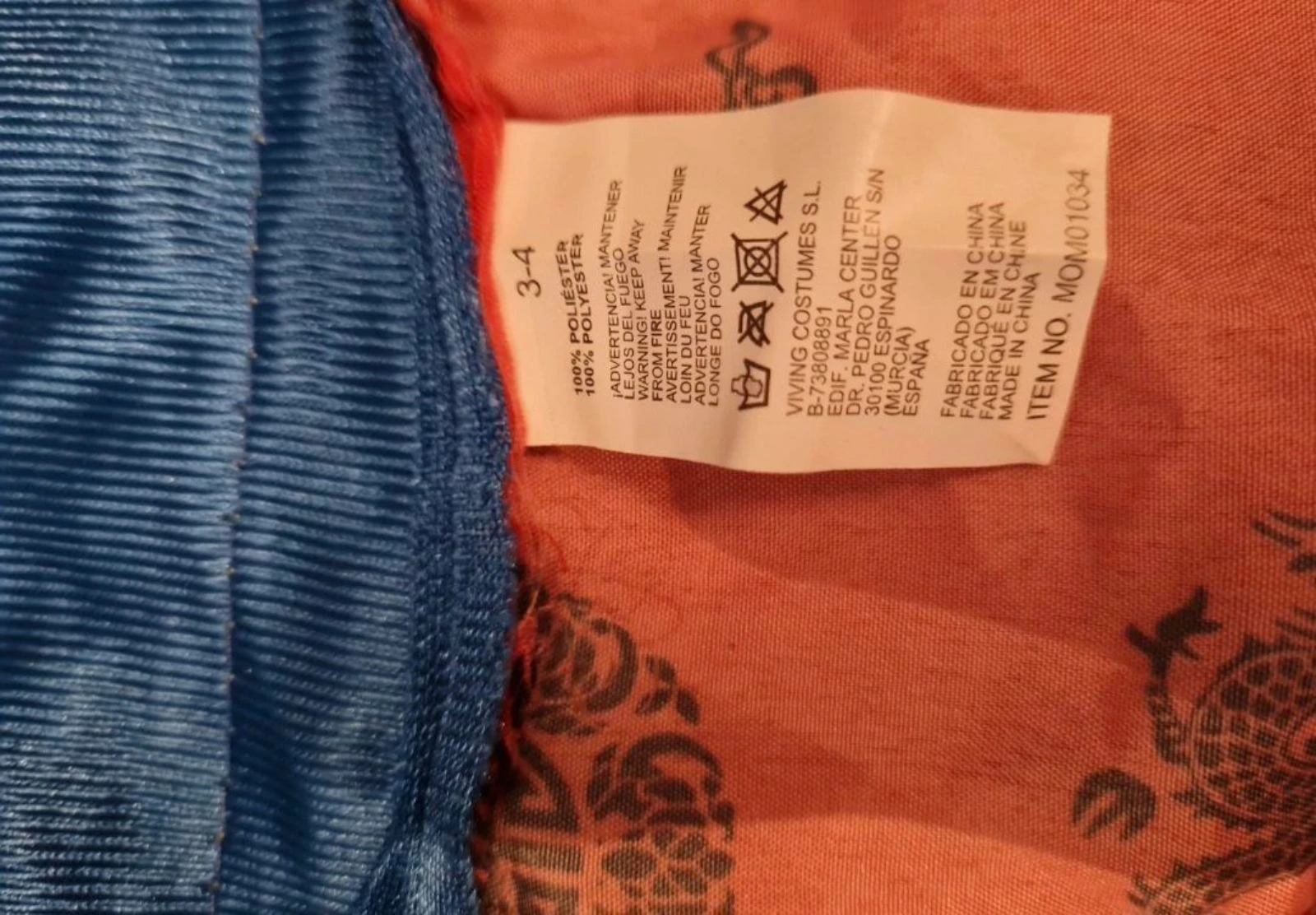 Oriëntaals rood kostuumjurkje. Maat 3/ 4 jaar – photo 5